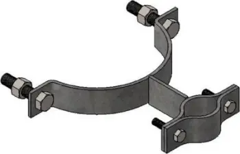 Kllapë fikse Alpar Bracket for Boom, për shtylla të rrumbullakëta 155–190mm, metalike, gri