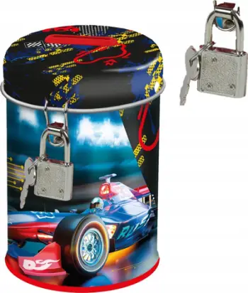 Kuti kursimi Derform Money Box Formula I, metalike, me dry, shumëngjyrëshe