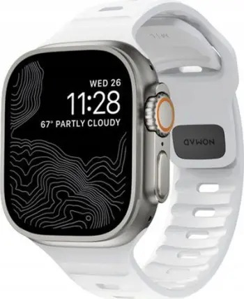 Rrip sportiv Nomad Sport Band, për Apple Watch 46mm 49mm, gome FKM, i bardhë