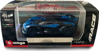 Model veture diecast Bburago Bugatti Bolide B18-38306, shkalla 1:43, metal dhe plastikë, blu e zezë
