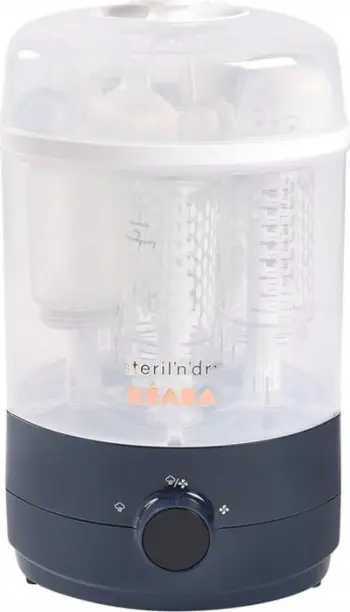 Sterilizues shishes BEABA Steril N Dry, me tharje, kapacitet 6 shishe, blu e errët