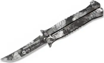 Thikë palosëse K25 02142 Balisong Phyton, çelik inoks, dorezë alumini, e zezë