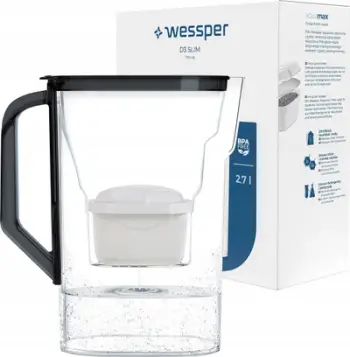 Filtër uji Wessper D3 Slim, 2.7L, set me 5 fishekë, i zi