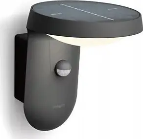 Aplike murale diellore Philips Tyla, LED 4000K, me sensor lëvizjeje, antracit