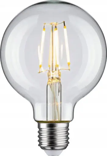 Llambë LED Pauleen Filament G80, 4.8W, E27, xham transparent