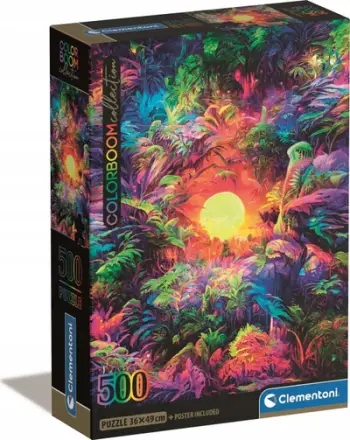 Puzzle Clementoni Colorboom Psychedelic Jungle, 500 pjesë, kuti kompakte, shumëngjyrësh