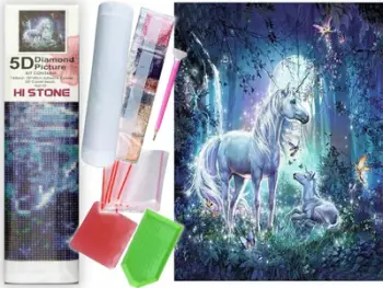 Set mozaiku Norimpex Diamond Mosaic Unicorn 1004950, kreativ për fëmijë, shumëngjyrësh