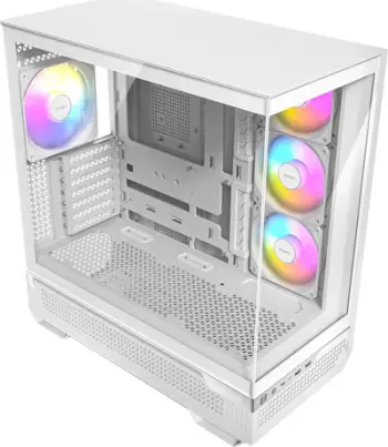 Kullë PC Antec C7 ARGB Mid Tower, xham i temperuar, 4 ventilatorë ARGB, e bardhë