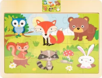 Puzzle druri Daffi Forest Animals, 24 pjesë, lodër edukative shumëngjyrëshe