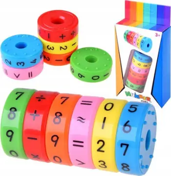 Lodër edukative magnetike ZA4290, cilindër rrotullues matematikor, shumëngjyrëshe