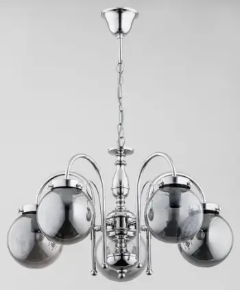 Lluster tavani Alfa Hector, 5 llamba, metal, argjendtë