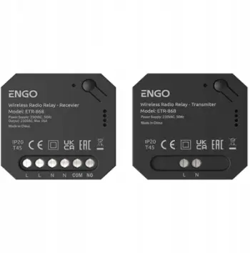 Rele wireless EngoLink ETR-868, 868MHz, 230V 16A, e bardhë