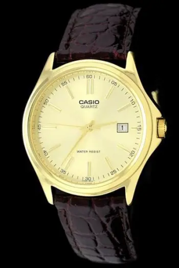 Orë dore Casio MTP1183Q-9A, quartz, rrip lëkure, ngjyrë ari