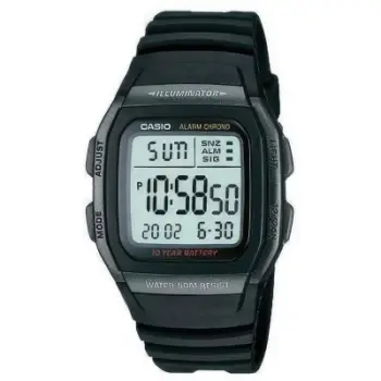 Ora dore Casio Youth Digital Illuminator W 96H 1BVDF, digjitale, rezistente ndaj ujit 50m, e zezë