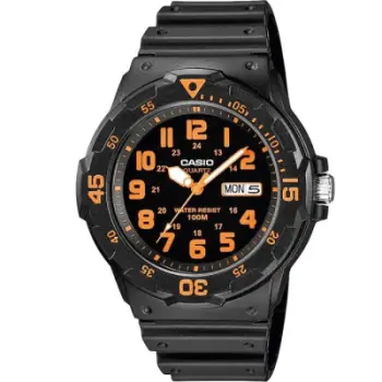 Orë dore Casio Collection MRW-200H-4BVDF, sportive, rezistente ndaj ujit, e zezë me të kuqe