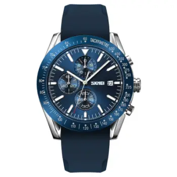 Orë dore Skmei 9253PSIBU, kronograf, rrip silikoni, blu