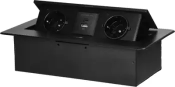 Prizë inkastruese për mobilje Legrand Furniture Socket USB, 2x Schuko, 2x USB A+C, e zezë
