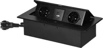Prizë e integruar ORNO OR GM 9035GS B, 2x Schuko, USB A C, e zezë