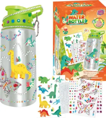 Set kreativ shishe uji Maksik Dinosaur, me ngjitësa dekorativë, për fëmijë
