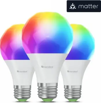 Llambë inteligjente Nanoleaf Essentials Matter A60 E27, RGBW, set 3 copë, e bardhë