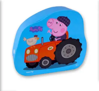 Puzzle fëmijësh Barbo Toys Peppa Pig Farmer George, 2x12 copa, kuti dekorative, blu