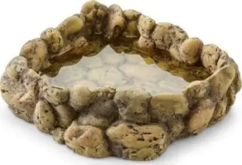 Enë uji për terrarium Exo Terra Corner Water Dish Large, 300ml, pamje guri, ngjyrë natyrale