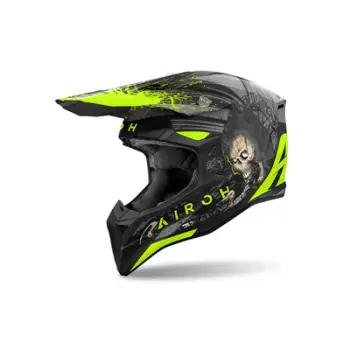 Helmetë moto cross Airoh Wraaap Darkness, ajrosje e mirë, e zezë