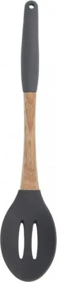Lugë kuzhine me vrima Roy BB2969, silikon, 31.5cm, gri