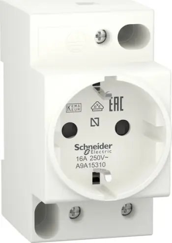 Prizë Schneider Electric A9A15310, Schuko 16A 2P+E, 250V, e bardhë