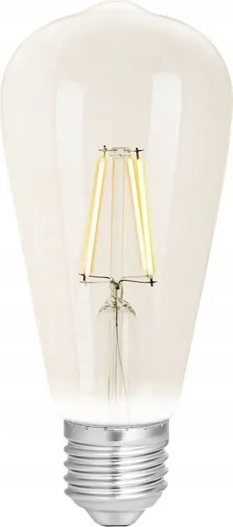 Llambë smart WiZ E27 LED ST64 Filament, 6.5W, 2200-5500K, transparente