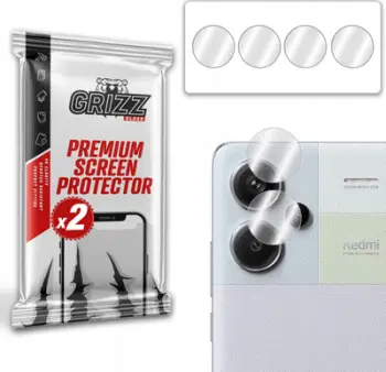 Xham kamerë GrizzGlass HybridGlass për Xiaomi Redmi Note 13 Pro+ 5G, set 2 copë, transparent