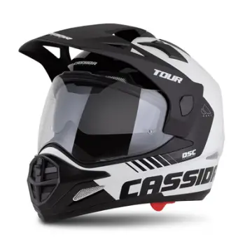 Helmetë moto CASSIDA Tour 2.0 Dual, ECE 22.06, Pinlock ready, e bardhë e zezë