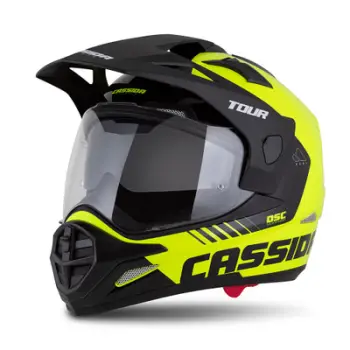 Helmetë motori Cassida Tour 2.0 Dual, ECE 22.06, Pinlock ready, yellow fluo e zezë mat