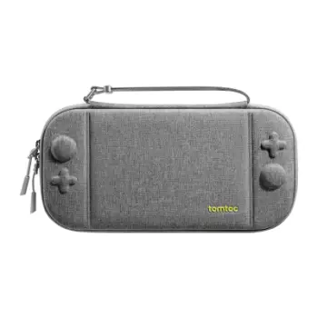 Etui mbrojtës Tomtoc Slim për Nintendo Switch 2, guaskë e fortë, 12 vende për lojëra, gri