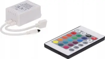 Kontrollues LED RGB me telekomandë, 12V 24V, i bardhë