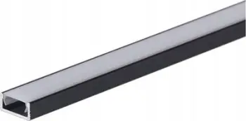 Profil LED sipërfaqësor Prescot Basic, 2m, kapak qumështi, i zi