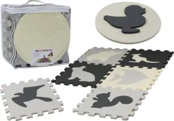 Tapet edukativ puzzle Leantoys, 28 pjesë, shkumë EVA, gri