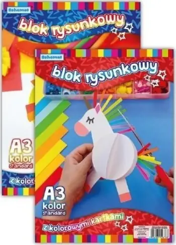 Bllok vizatimi InSpiria Drawing Pad A3, letër e ngjyrosur 80g, 20 fletë, set 10 copë