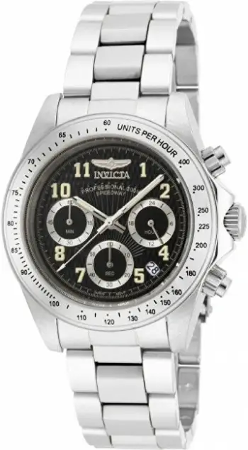 Orë dore për meshkuj Invicta Speedway Quartz, e argjendtë