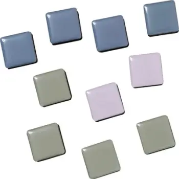 Set magnetësh katrorë pa markë, 10 copë, 2 x 2 cm, blu bezhë