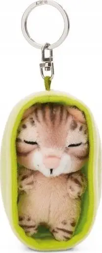 Varëse çelësash NICI Sleeping Pets Bengal Cat, prej pelushi, me mace Bengal, jeshile