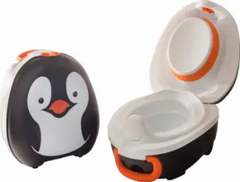 Ulëse tualeti portative My Carry Potty Penguin, pa rrjedhje, për fëmijë, e zezë