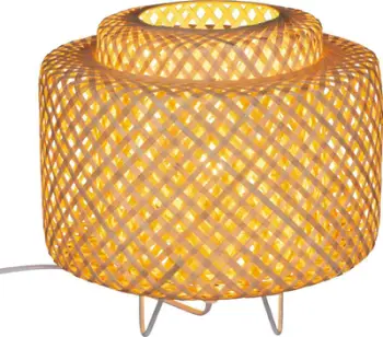 Lampë tavoline Atmosphera Liby Bamboo, 27cm, abazhure bambuje, bezhë