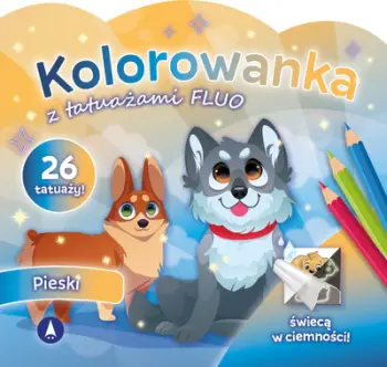 Libër ngjyrosjeje Doggies Coloring Book With FLUO Tattoos, me tatuazhe fluo, për fëmijë