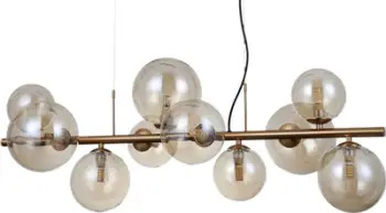Lampë varëse Canello 10, 10xG9, 86cm, bronz ambër