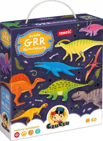 Puzzle për fëmijë Trefl Dinosaurs, 60 pjesë, me dinosaurë, shumëngjyrësh