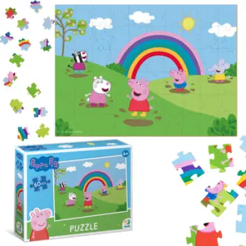 Puzzle Peppa Pig Dodo, 60 pjesë, me figura shumëngjyrëshe