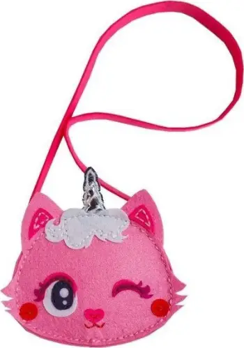 Set lodër qepjeje Stnux Small Cat Handbag, çantë mace e vogël, rozë