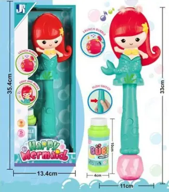 Lodër me flluska Icom Happy Mermaid, me bateri, me dritë, shumëngjyrëshe