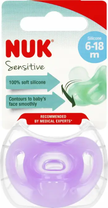 Cicë NUK Sensitive, silikon, 6-18m, vjollcë